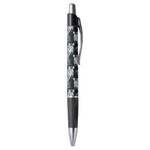 Stylo Zèbre et motif de fleurs exotique