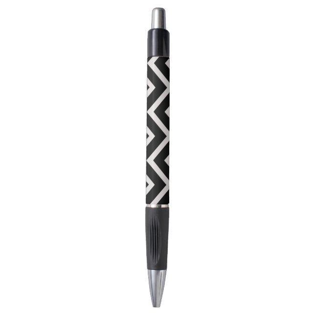 Stylo Zigzags noirs et blancs (Devant (Vertical))