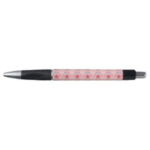 Stylos Coeur Chouette Rose