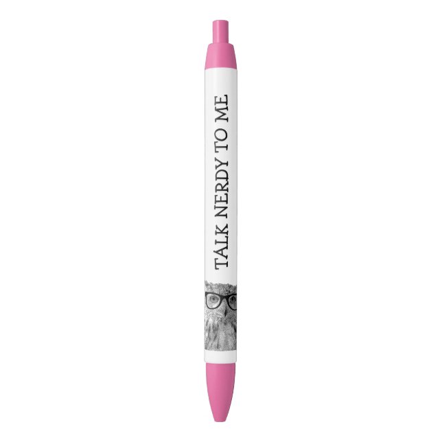 Stylos personnalisés avec chouette drôle portant d (devant Vertical)