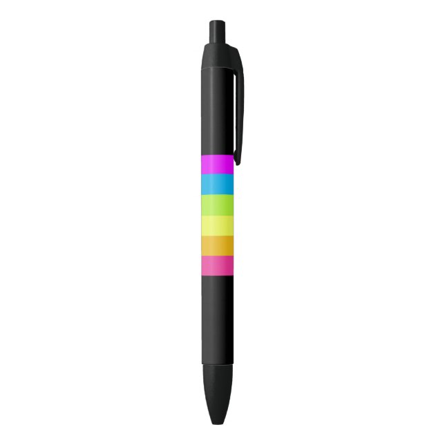 Stylos Retro Stripes (Noir & Néon Multi) (Bas (Vertical))