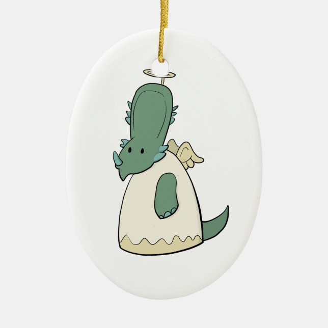 Styracosaurus-Weihnachtsengels-Verzierung Keramik Ornament (Vorne)