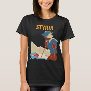 Styria Österreich Berg Sonne Retro-Reise-T-Shirt T-Shirt