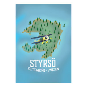Styrsö, ein Reiseplakat. Fotodruck