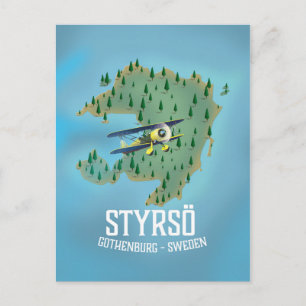 Styrsö, Schweden Reiseplakat. Postkarte