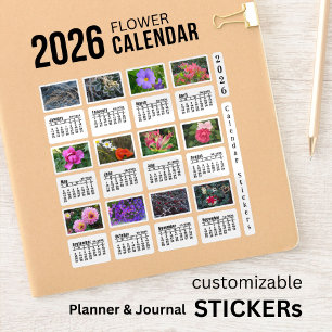 SU 2026 Calendrier Flower Custom-Cut Vinyl Sticker