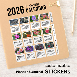 SU 2026 Calendrier Flower Custom-Cut Vinyl Sticker