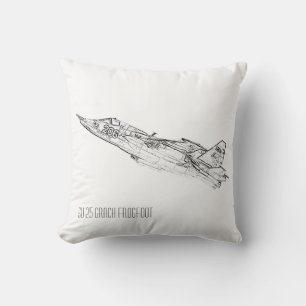 SU 25 Grach sowjetische Frogfoot Flugzeug Sketch Kissen