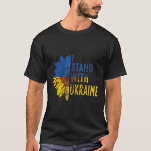 Su Ower Ukraine-Flagge Frauen Ich stehe mit der Uk T-Shirt