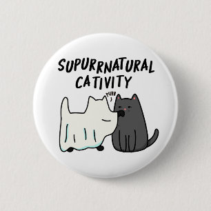 Su-purr-natürliche Aktivität Lustiger Katzenwitz Button
