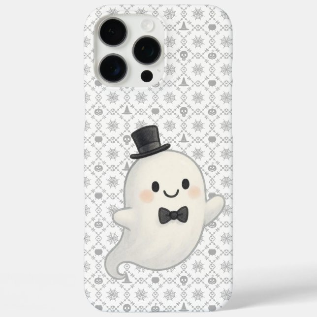 Suave Cartoon Ghost Halloween iPhone 16 Pro Max Hülle (Rückseite)