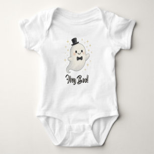 Suave Cartoon Hey Boo Geist Halloween Baby Strampler