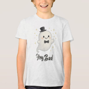 Suave Cartoon Hey Boo Geist Halloween Tri-Blend Shirt
