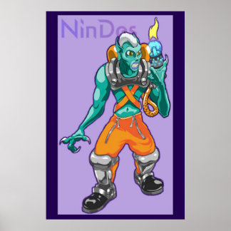 Sub Creature mit Flammenausrüstung Poster