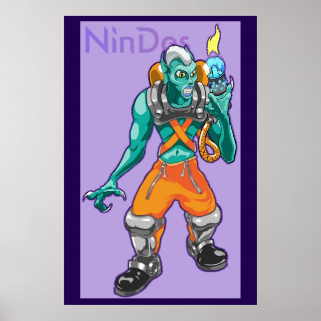 Sub Creature mit Flammenausrüstung Poster (Vorne)