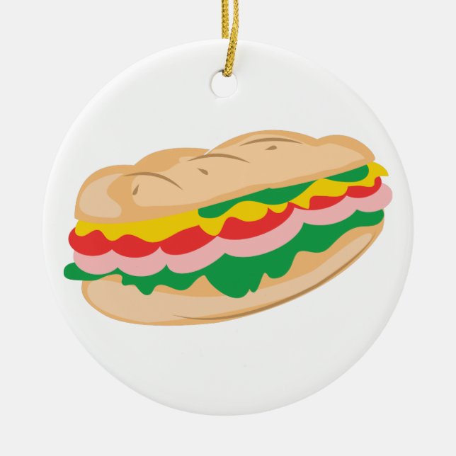 Sub Sandwich Keramik Ornament (Vorne)