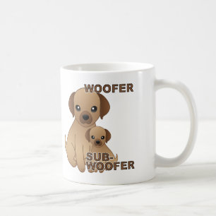 Sub-Woofer Hund Welpe Funny Mug oder Travel Mug Kaffeetasse