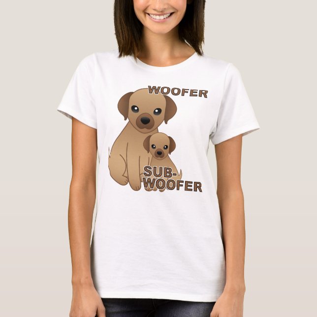 Sub-Woofer Hund Welpe Funny T - Shirt (Vorderseite)