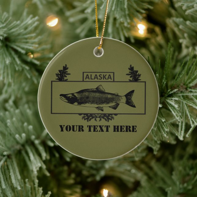 Subduduid Alaska Combat Fisherman Abzeichen Keramikornament (Baum)