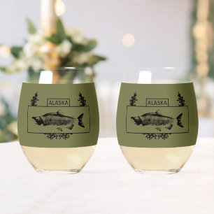 Subduduid Alaska Combat Fisherman Abzeichen Weinglas Ohne Stiel