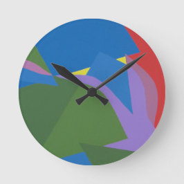 Subdued Abstract Composition Round Clock Runde Wanduhr