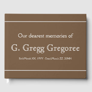 Subdued & Elegant Funeral Guest Book Gästebuch