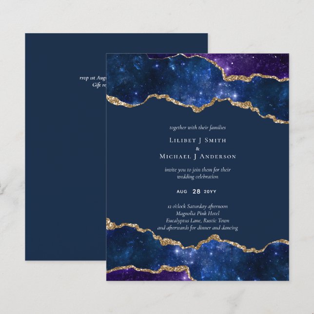 Sublime Agate Blue Gold WEDDING SUITE (Vorne/Hinten)