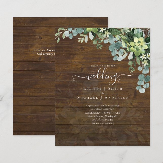 Sublime Dusty Blue GREENERY Eucalyptus WEDDING (Vorne/Hinten)
