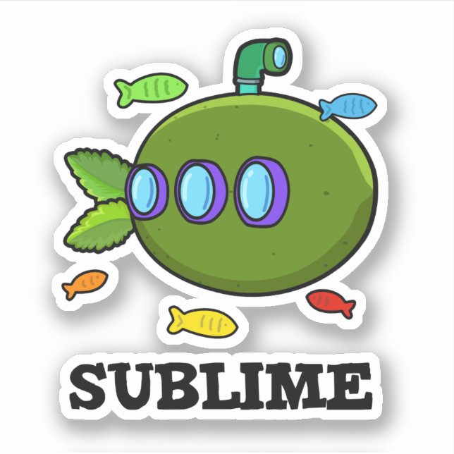 Sublime Funny U-marine Frucht Limon Pub Aufkleber (Vorderseite)