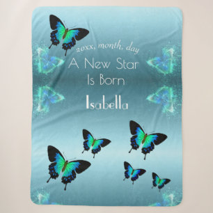 Sublime Gorgeous Aqua Turquoise Butterflies Sherpa Sherpadecke