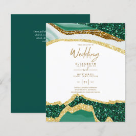 Sublime Green Gold Agate Hochzeitseinladungen