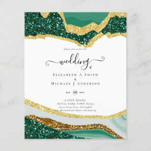 Sublime Grün Gold Achat Glitter Hochzeit Flyer