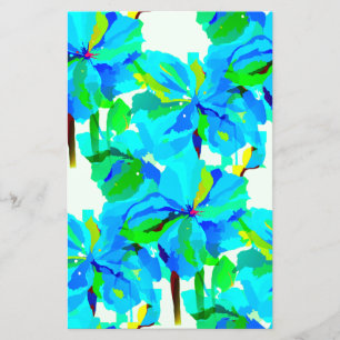 Sublime Himalayan Poppy Aqua Green Floral Muster