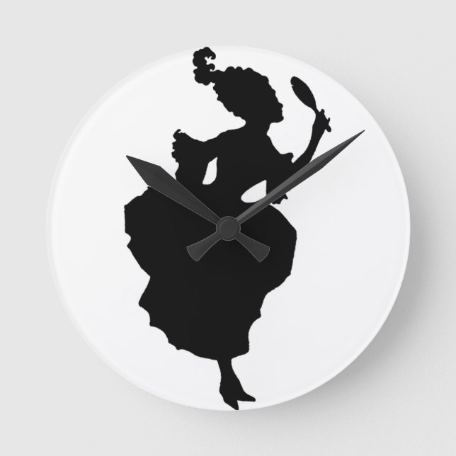 Sublime Marie Antoinette Silhouette-Uhr Runde Wanduhr (Vorderseite)
