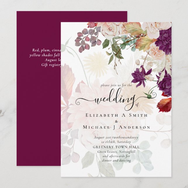 Sublime Mulberry orange Floral Wedding Suite (Vorne/Hinten)