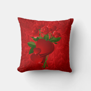 Subliminal Roses & Coeurs American MoJo Coussin