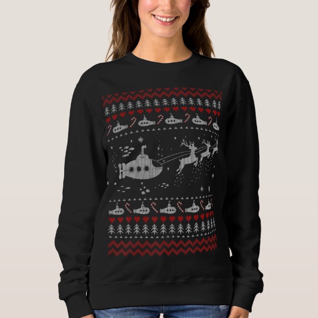 Submarine Ugly Christmas Sweater Sweatshirt (Vorderseite)