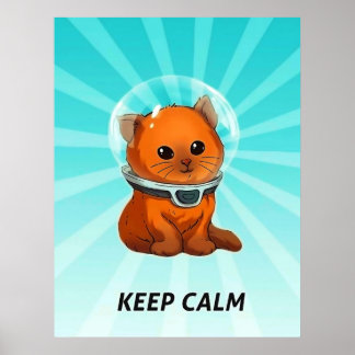 Subnautica Behalte Ruhe Kitty fest Farbe Poster