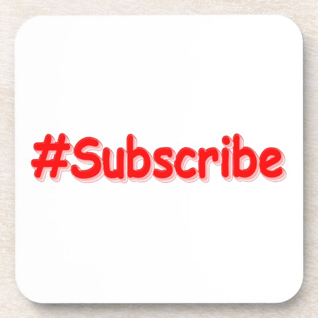 "#Subscribe" Niedliches Design. Jetzt kaufen Getränkeuntersetzer (Vorderseite)