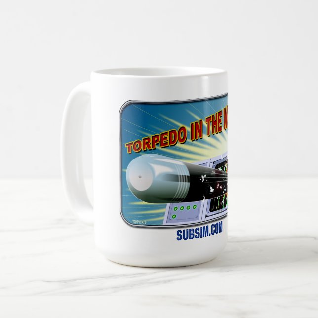 SUBSIM Torpedo dans l'eau 15. oz mug (Devant gauche)