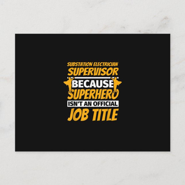 Substation Electrical Supervisor Funny Spaß Gift Postkarte (Vorderseite)