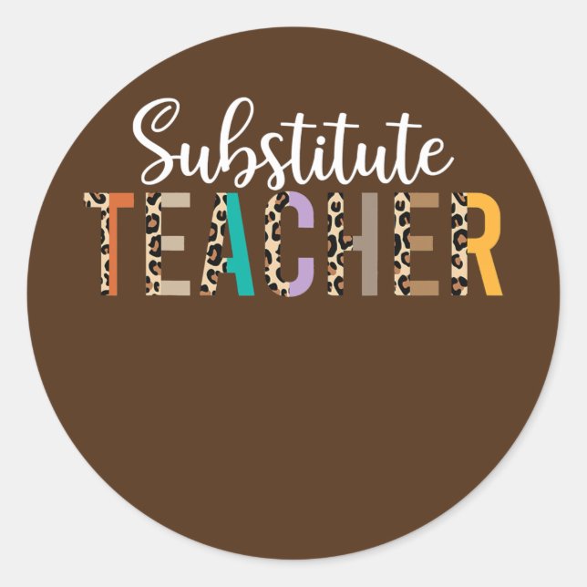 Substitute Teacher Supplies For Women Teachers Runder Aufkleber (Vorderseite)