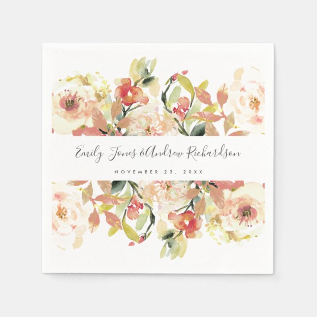 SUBTIL BLUSH PEACH PINK WASSERFARBFLÜSSIGKEIT SERVIETTE (Vorderseite)