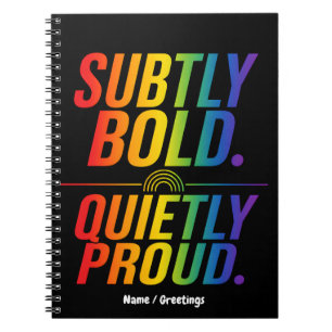 Subtil Fett Stille Stolz Regenbogen-Typografie Min Notizblock