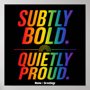 Subtil Fett Stolz Leise Regenbogentypografie Minim Poster