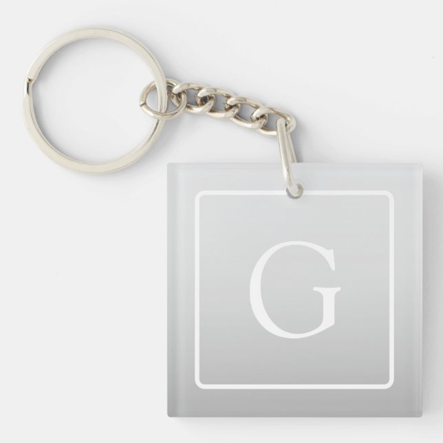 Subtil Gray Gradient Nom de famille Monogramme (Devant)