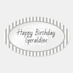 Subtile Age Grau/White Simple Stripes Muster Ovaler Aufkleber