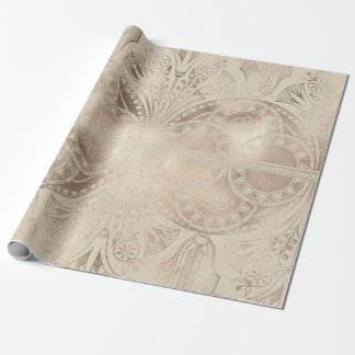 Subtile ägyptische Blüten und geometrische Ornamen Geschenkpapier