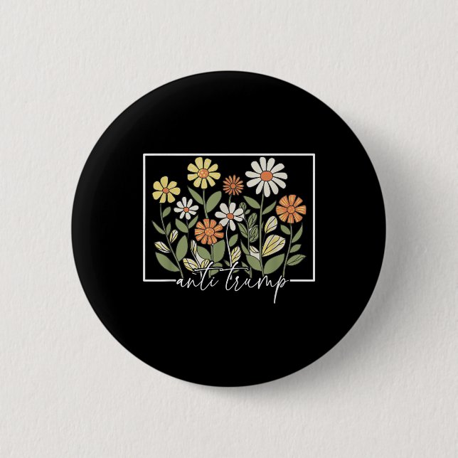 Subtile Anti-Trump-Blume Button (Vorderseite)