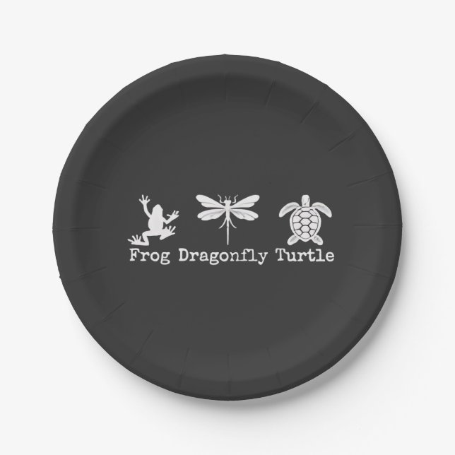 Subtile Anti-Trump FDT Anti-Maga-Froschschildkröte Pappteller (Vorderseite)